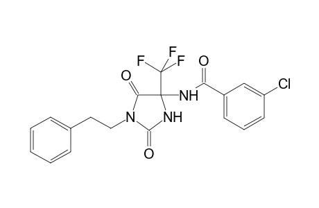 3-Chloro-N-[2,5-diketo-1-phenethyl-4-(trifluoromethyl)imidazolidin-4-yl]benzamide
