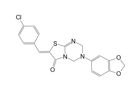 (7Z)-3-(1,3-benzodioxol-5-yl)-7-(4-chlorobenzylidene)-3,4-dihydro-2H-[1,3]thiazolo[3,2-a][1,3,5]triazin-6(7H)-one