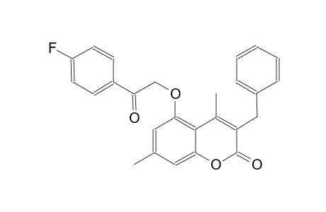 2H-1-benzopyran-2-one, 5-[2-(4-fluorophenyl)-2-oxoethoxy]-4,7-dimethyl-3-(phenylmethyl)-