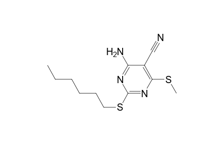 4-Amino-2-(hexylthio)-6-(methylthio)-5-pyrimidinecarbonitrile