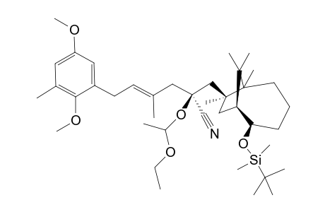 2-(tert-Butyldimethylsiloxy)-7-[2-cyano-4-methyl-6-[(2,5-dimethoxy-3-methyl)phenyl]-2[1-(ethoxy)ethoxy]-hex-4-en-1-yl]-6,7,9,9-tetramethylbicyclo[4.2.1]nonane