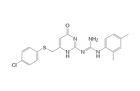N''-(6-{[(4-chlorophenyl)sulfanyl]methyl}-4-oxo-1,4-dihydro-2-pyrimidinyl)-N-(2,4-dimethylphenyl)guanidine