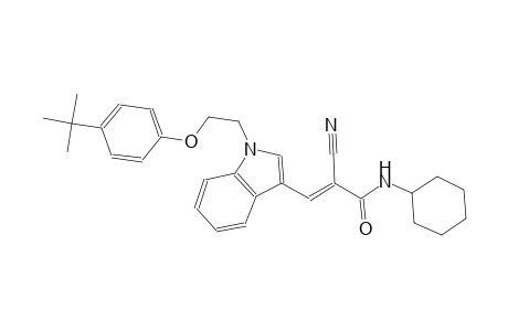 (2E)-3-{1-[2-(4-tert-butylphenoxy)ethyl]-1H-indol-3-yl}-2-cyano-N-cyclohexyl-2-propenamide