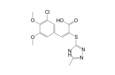 (2E)-3-(3-chloro-4,5-dimethoxyphenyl)-2-[(5-methyl-4H-1,2,4-triazol-3-yl)sulfanyl]-2-propenoic acid
