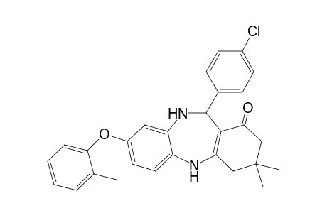 3,3-Dimethyl-8-[(o-methyl)phenoxy]-11-[(p-chloro)phenyl]-2,3,4,5,10,11-hexahydro-1H-dibenzo[b,e][1,4]diazepin-1-one