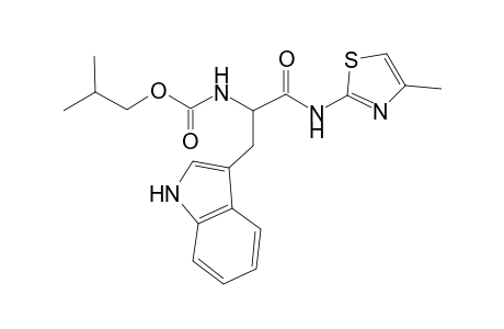 2-Methylpropyl N-[3-(1H-indol-3-yl)-1-[(4-methyl-1,3-thiazol-2-yl)amino]-1-oxidanylidene-propan-2-yl]carbamate