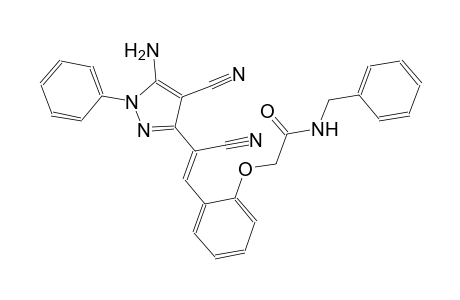 2-{2-[(Z)-2-(5-amino-4-cyano-1-phenyl-1H-pyrazol-3-yl)-2-cyanoethenyl]phenoxy}-N-benzylacetamide