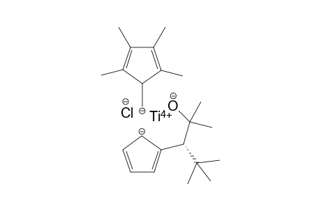 titanium(IV) (2,3,4,5-tetramethylcyclopenta-2,4-dien-1-yl)methanide (R)-2-(2,2,4-trimethyl-4-oxidopentan-3-yl)cyclopenta-2,4-dien-1-ide chloride