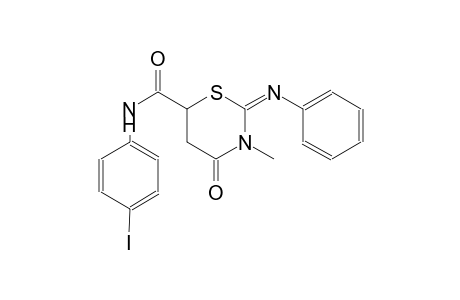 (2E)-N-(4-iodophenyl)-3-methyl-4-oxo-2-(phenylimino)tetrahydro-2H-1,3-thiazine-6-carboxamide
