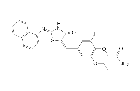 2-(2-ethoxy-6-iodo-4-{(E)-[(2Z)-2-(1-naphthylimino)-4-oxo-1,3-thiazolidin-5-ylidene]methyl}phenoxy)acetamide