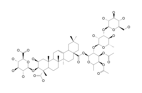 HERNIARIA-SAPONIN-1;3-O-BETA-GLUCURONOPYRANOSYL-MEDICAGENIC-ACID-28-O-[GLUCOPYRANOSYL-(1->3)-RHAMNOPYRANOSYL-(1->2)-(3,4-DIACETYL)-FUCOPYRANOSYL]-