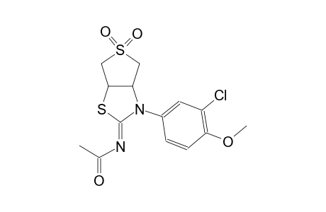 N-((2Z)-3-(3-chloro-4-methoxyphenyl)-5,5-dioxidotetrahydrothieno[3,4-d][1,3]thiazol-2(3H)-ylidene)acetamide