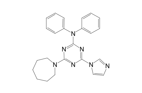 4-(1-azepanyl)-6-(1-imidazolyl)-N,N-diphenyl-1,3,5-triazin-2-amine