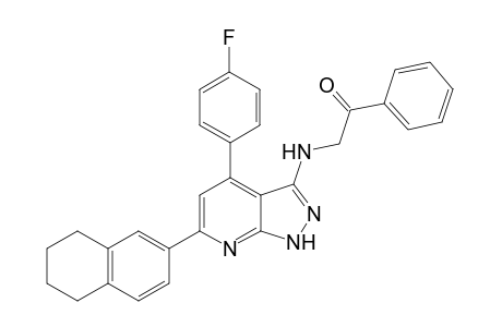 2-((4-(4-Fluorophenyl)-6-(5,6,7,8-tetrahydronaphthalen-2-yl)-1H-pyrazolo[3,4-b]pyridin-3-yl)amino)-1-phenylethan-1-one