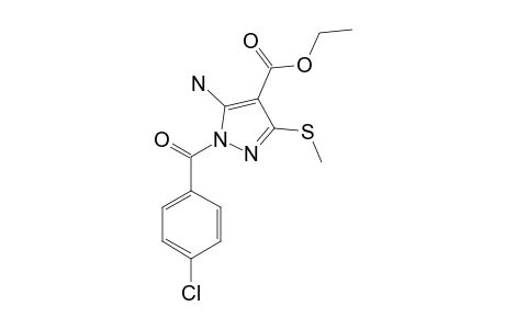 5-AMINO-1-(4-CHLOROBENZOYL-3-METHYLSULFANYL-1H-PYRAZOLE-4-CARBOXYLIC-ACID-ETHYLESTER