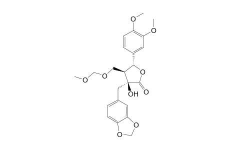 (3S*,4S*,5R*)-3-Hydroxy-3-[3,4-(methylenedioxy)benzyl]-4-[[(methoxymethyl)oxy]methyl]-5-(3,4-dimethoxyphenyl]-.gamma.-butyrolactone