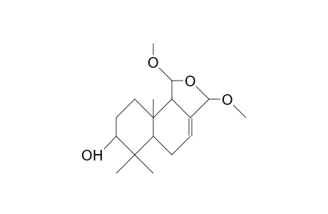 7b-Hydroxy-1,3-dimethoxy-6,6,9a-trimethyl-1,2,5,5a,6,7,8,9,9a,9b-decahydro-naphtho(1,2-C)furan