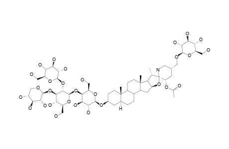 LYCOPEROSIDE-F;3-O-BETA-LYCOTETRAOSYL-23(R)-23-ACETOXY-27-HYDROXY-27-O-BETA-D-GLUCOPYRANOSYLTOMATIDINE