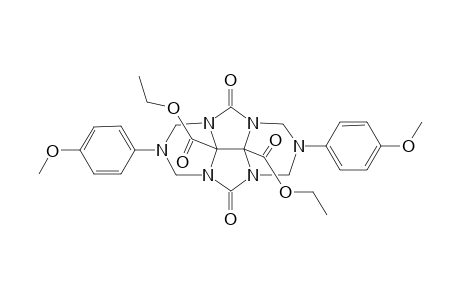 4,8-bis(Ethoxycarbonyl)-1,3 : 5,7-bis[(p-methoxyphenylamino)dimethyl]-Glycoluryl