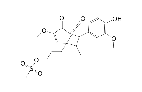 (+-)-(6-exo-7-endo)-7-(4-Hydroxy-3-methoxyphenyl)-5-[3-[(methylsulfonyl)oxy]propyl]-3-methoxy-6-methylbicyclo[3.2.1]oct-3-ene-2,8-dione