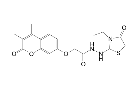 N0-(3-Ethyl-4-oxothiazolidin-2-yl)-2-(3,4-dimethyl-2-oxo- 2H-1-benzopyran-7-yloxy)acetohydrazide