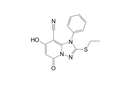 2-Ethylthio-1,5-dihydro-7-hydroxy-5-oxo-1-phenyl-1,2,4-triazolo[1,5-a]pyridine-8-carbonitrile