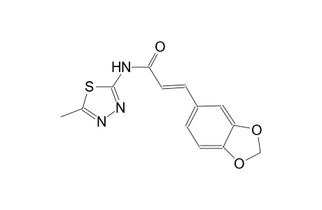 (2E)-3-(1,3-benzodioxol-5-yl)-N-(5-methyl-1,3,4-thiadiazol-2-yl)-2-propenamide