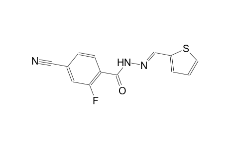 4-cyano-2-fluoro-N'-[(E)-2-thienylmethylidene]benzohydrazide