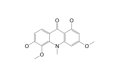 1,6-dihydroxy-3,5-dimethoxy-10-methylacridin-9-one