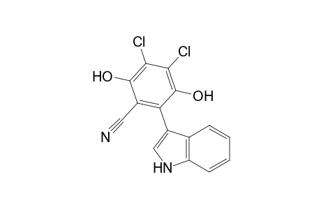 Benzonitrile, 3,4-dichloro-2,5-dihydroxy-6-(1H-indol-3-yl)-