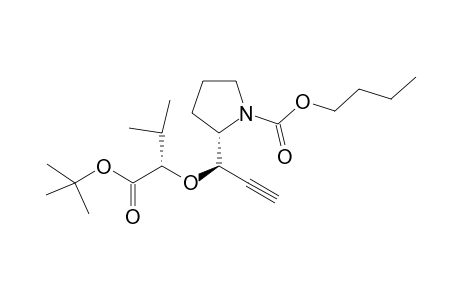 tert-Butyl (2S,4R,2'S)-4-(N-(n-Butoxycarbonyl)pyrrolidin-2'-yl)-2-isopropyl-3-oxahex-5-ynoate