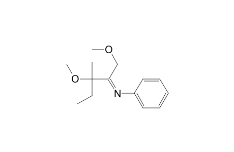 Benzenamine, N-[2-methoxy-1-(methoxymethyl)-2-methylbutylidene]-