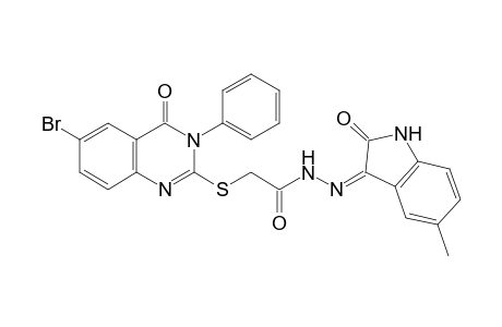 3-[[(6-bromo-3-phenyl-4(3H)-quinazolinone-2-yl)mercaptoacetyl]hydrazono]-1H-5-methyl-2-indolinone