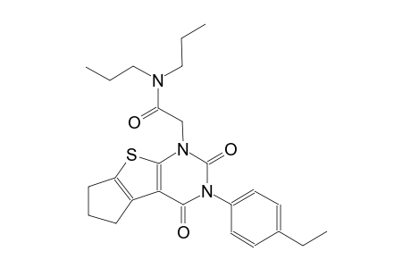 2-(3-(4-ethylphenyl)-2,4-dioxo-3,4,6,7-tetrahydro-2H-cyclopenta[4,5]thieno[2,3-d]pyrimidin-1(5H)-yl)-N,N-dipropylacetamide