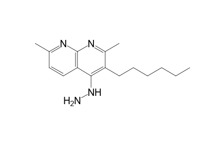 1,8-Naphthyridine, 3-hexyl-4-hydrazino-2,7-dimethyl-
