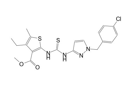 methyl 2-[({[1-(4-chlorobenzyl)-1H-pyrazol-3-yl]amino}carbothioyl)amino]-4-ethyl-5-methyl-3-thiophenecarboxylate
