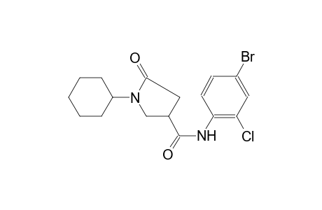 N-(4-bromo-2-chlorophenyl)-1-cyclohexyl-5-oxo-3-pyrrolidinecarboxamide