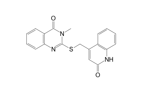 2-[(2-keto-1H-quinolin-4-yl)methylthio]-3-methyl-quinazolin-4-one