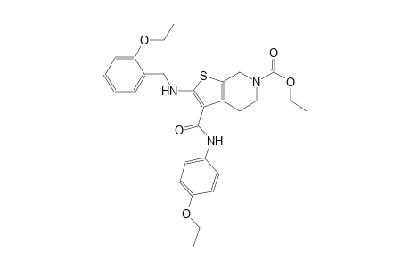 thieno[2,3-c]pyridine-6(5H)-carboxylic acid, 3-[[(4-ethoxyphenyl)amino]carbonyl]-2-[[(2-ethoxyphenyl)methyl]amino]-4,7-dihydro-, ethyl ester