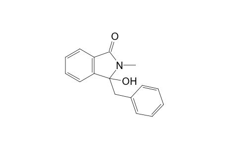 2-Methyl-3-oxidanyl-3-(phenylmethyl)isoindol-1-one