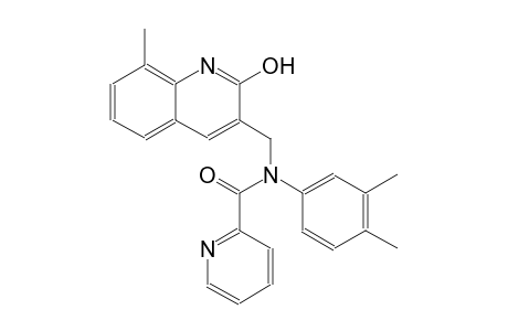N-(3,4-dimethylphenyl)-N-[(2-hydroxy-8-methyl-3-quinolinyl)methyl]-2-pyridinecarboxamide