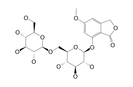 EVERLASTOSIDE-H;7-HYDROXY-5-METHOXY-PHTHALIDE-7-O-BETA-D-GLUCOPYRANOSYL-(1->6)-BETA-D-GLUCOPYRANOSIDE