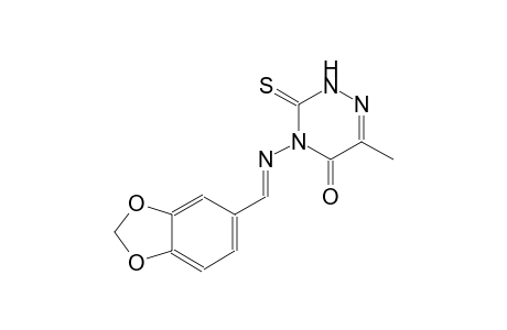 1,2,4-triazin-5(2H)-one, 4-[[(E)-1,3-benzodioxol-5-ylmethylidene]amino]-3,4-dihydro-6-methyl-3-thioxo-
