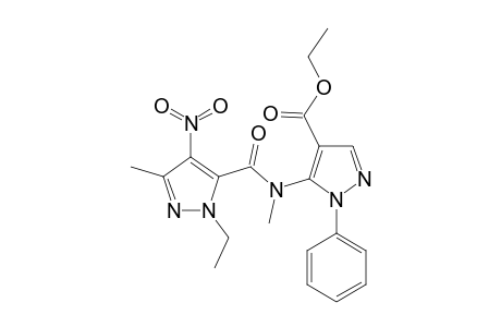 1-ETHYL-N,3-DIMETHYL-4-NITRO-N-(1-PHENYL-4-CARBETHOXY-1H-PYRAZOL-5-YL)-1H-PYRAZOLE-5-CARBOXAMIDE