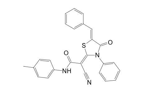 (2Z,5Z)-2-(5-Benzylidene-4-oxo-3-phenyl-thiazolidin-2-ylidene)-2-cyano-N-(4-methylphenyl)acetamide
