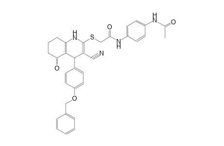 N-[4-(acetylamino)phenyl]-2-({4-[4-(benzyloxy)phenyl]-3-cyano-5-oxo-1,4,5,6,7,8-hexahydro-2-quinolinyl}sulfanyl)acetamide