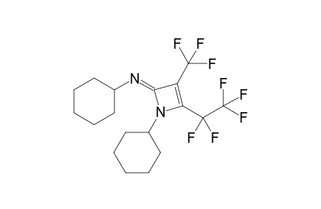 1-Cyclohexyl-2-cyclohexylimino-4-pentafluoroethyl-3-trifluoromethyl-1,2-dihydroazete