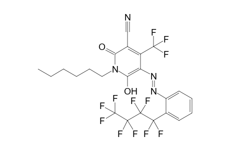 3-Cyano-1-hexyl-6-hydroxy-5-[2-(perfluorobutyl)phenylazo]-4-trifluoromethyl-2-pyridone