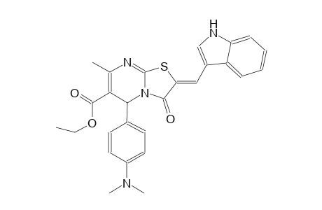 5H-thiazolo[3,2-a]pyrimidine-6-carboxylic acid, 5-[4-(dimethylamino)phenyl]-2,3-dihydro-2-(1H-indol-3-ylmethylene)-7-methyl-3-oxo-, ethyl ester, (2Z)-