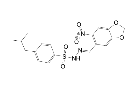 4-isobutyl-N'-[(E)-(6-nitro-1,3-benzodioxol-5-yl)methylidene]benzenesulfonohydrazide